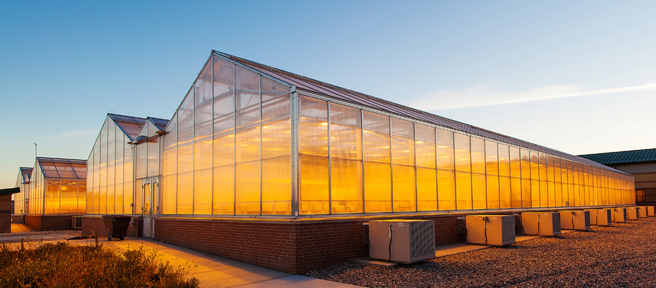 NDSU Research Greenhouse at Sunset